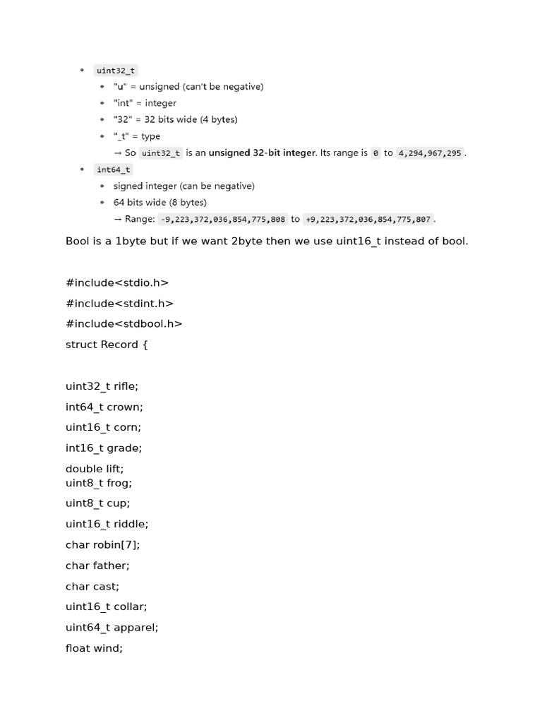 Using uint16_t for 2-byte Booleans | PDF