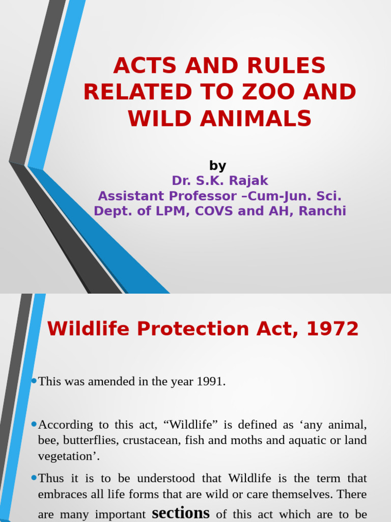Acts and Rules of Zoo and Wild Animals | PDF | Zoology