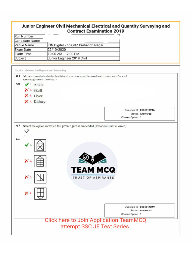 SSC Je 2019 All Shift Papers | PDF
