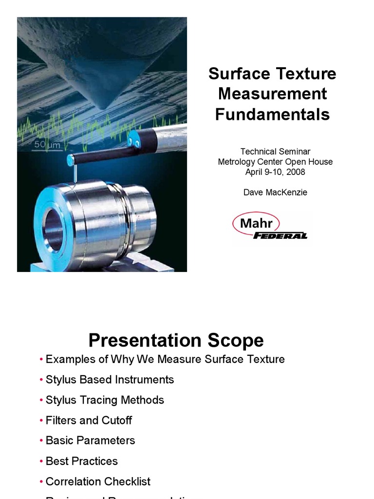 Surface Texture Measurement Fundamentals For Metrology Center Open ...