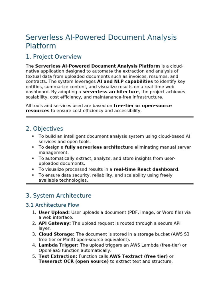 Serverless AI Document Analysis Platform | PDF | Cloud Computing ...