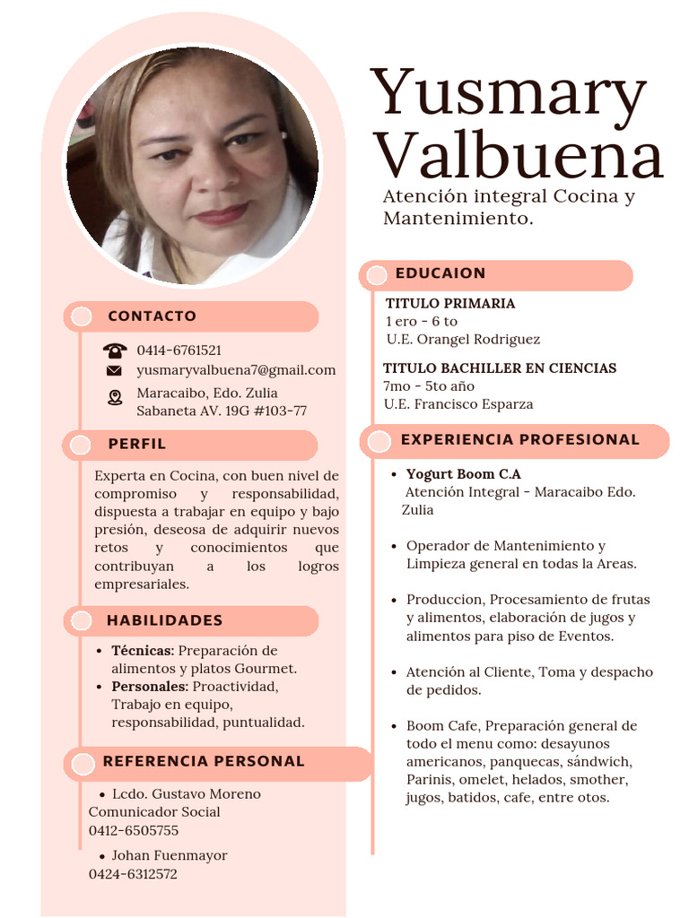 Currículum Vitae CV Diseñadora Sencillo Aesthetic Naranja y Blanco | PDF