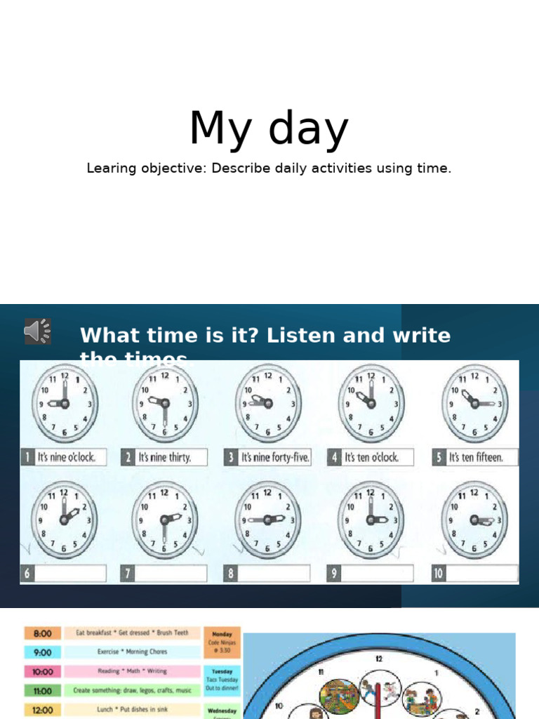 Daily Activities and Time Descriptions | PDF