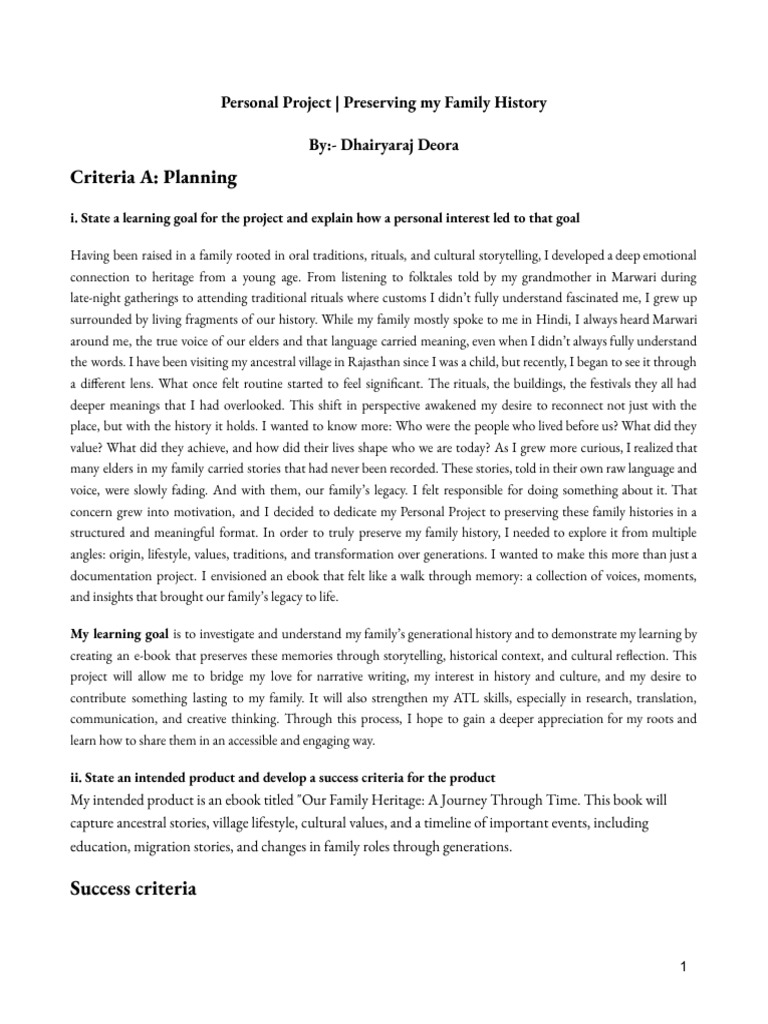Preserving Family History Through E-Book | PDF | Communication | Learning