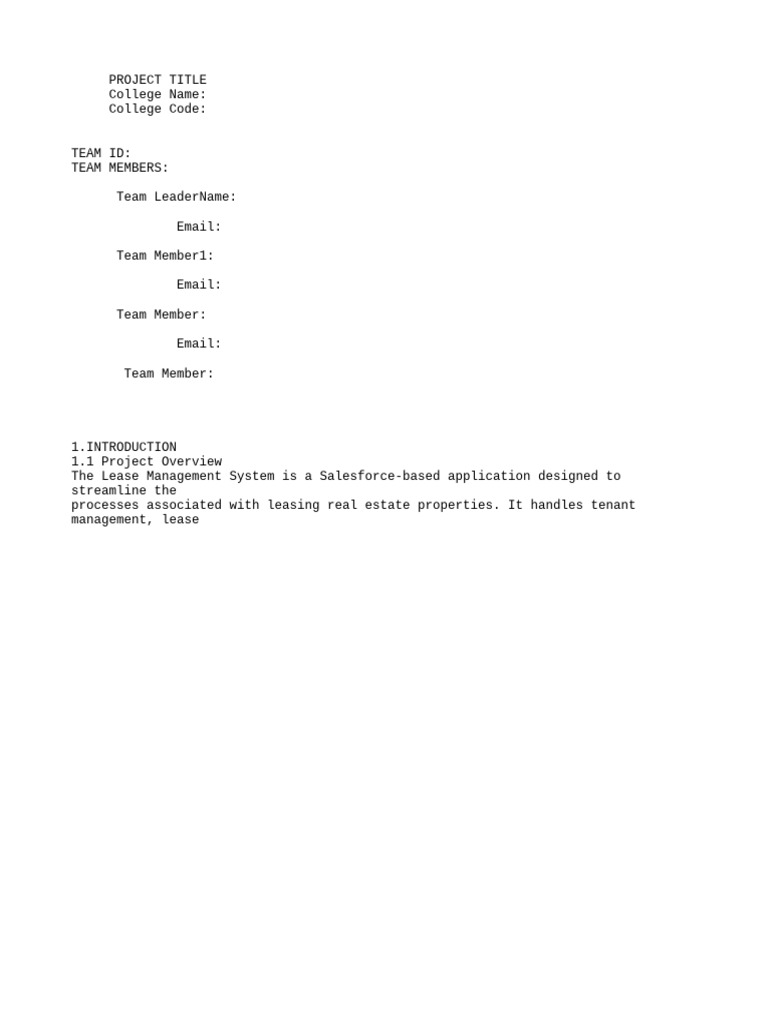 SF Sample Project Document | PDF | Lease | Software
