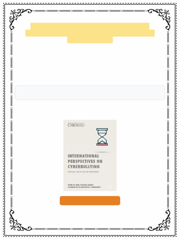 International Perspectives On Cyberbullying: Prevalence, Risk Factors ...