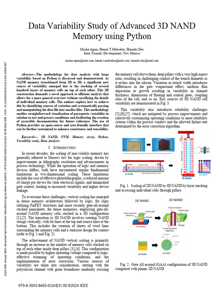 3D NAND Memory Data Variability Analysis | PDF | Flash Memory ...