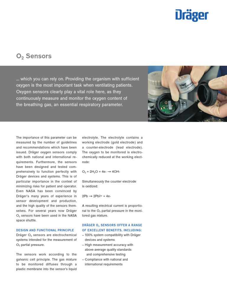 Dräger O2 Sensors: Precision Oxygen Monitoring | PDF | Electrochemistry