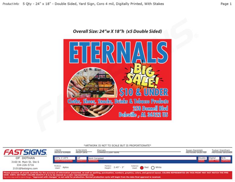 Dothan Yard Sign Proof Details | PDF