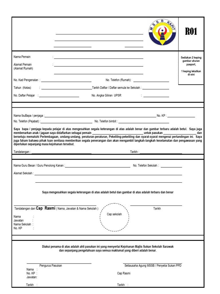 Contoh Borang Ro1 | PDF