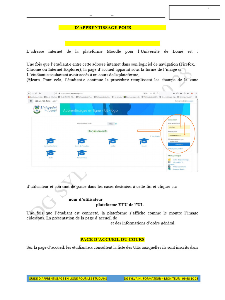 Guide d'Apprentissage en Ligne UL Togo | PDF | Forum Internet ...