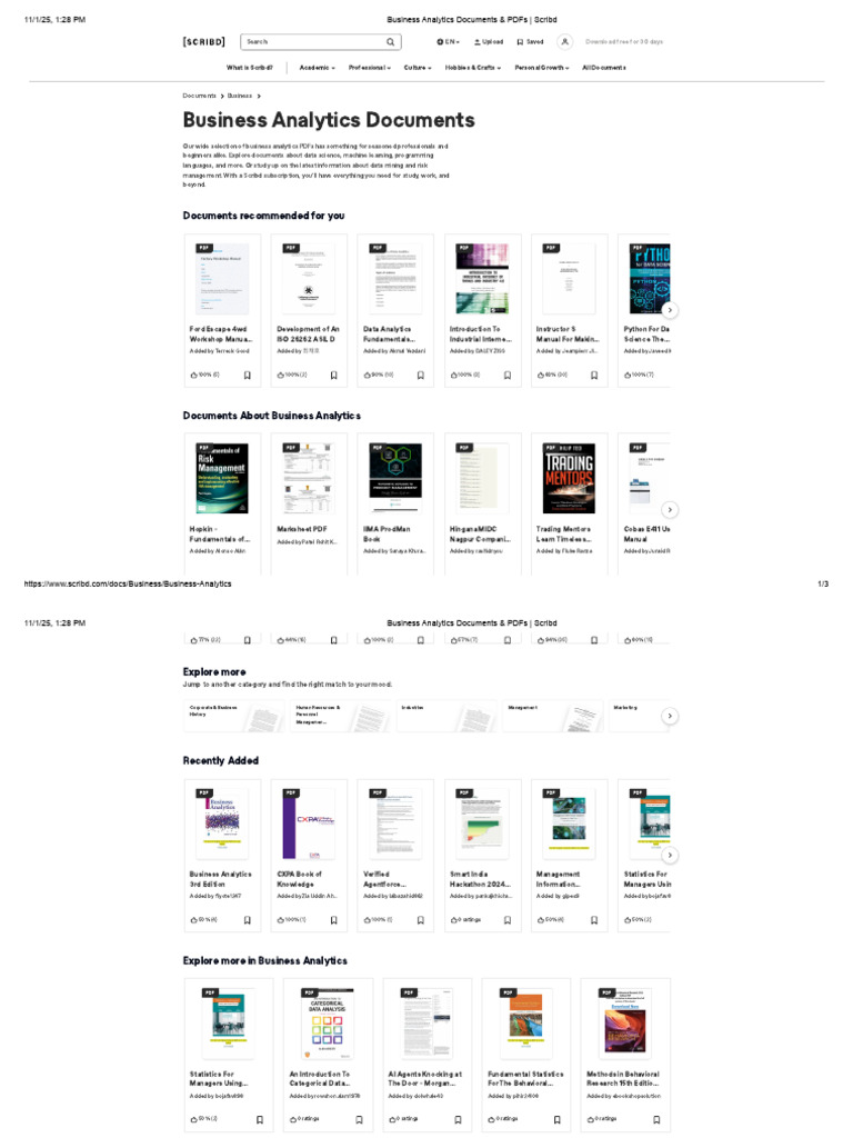 Business Analytics Documents & PDFs - Scribd | PDF | Scribd | Computing