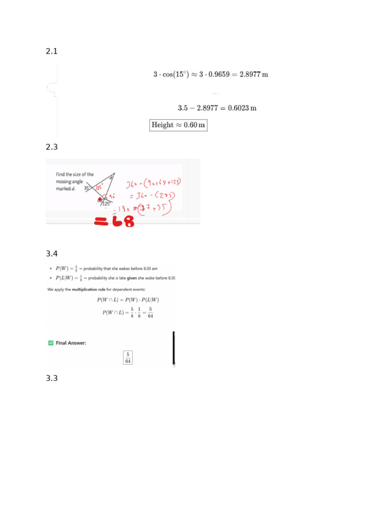 Math Problem Solutions and Steps | PDF