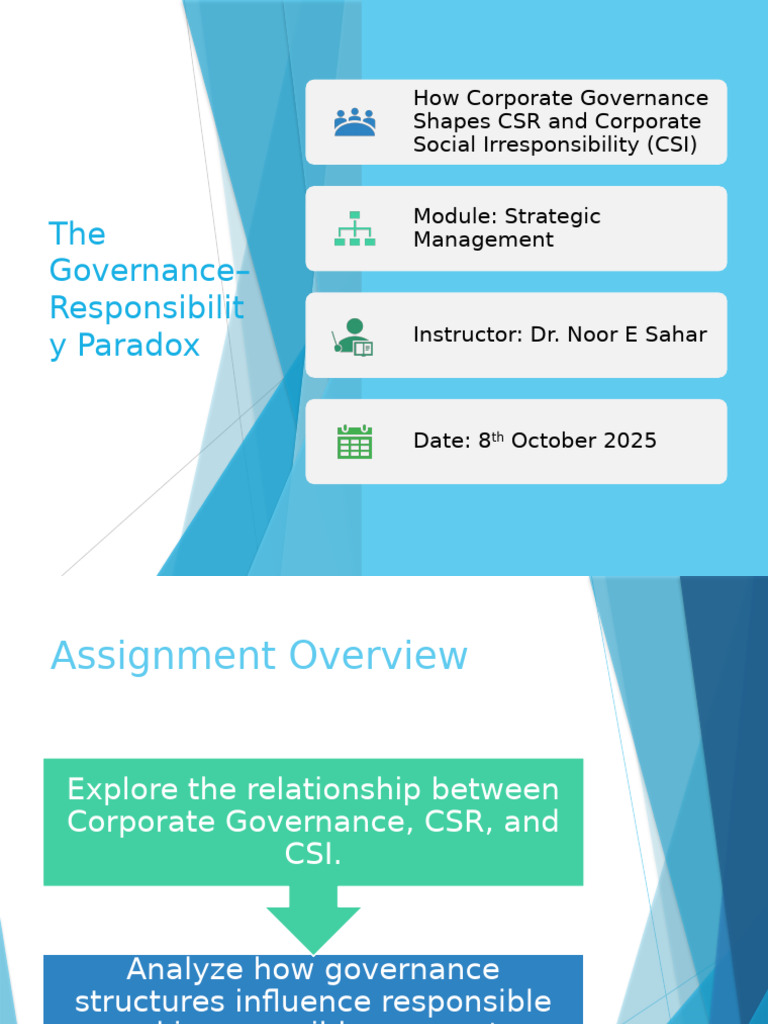 Corporate Governance Assignment | PDF | Corporate Social Responsibility ...