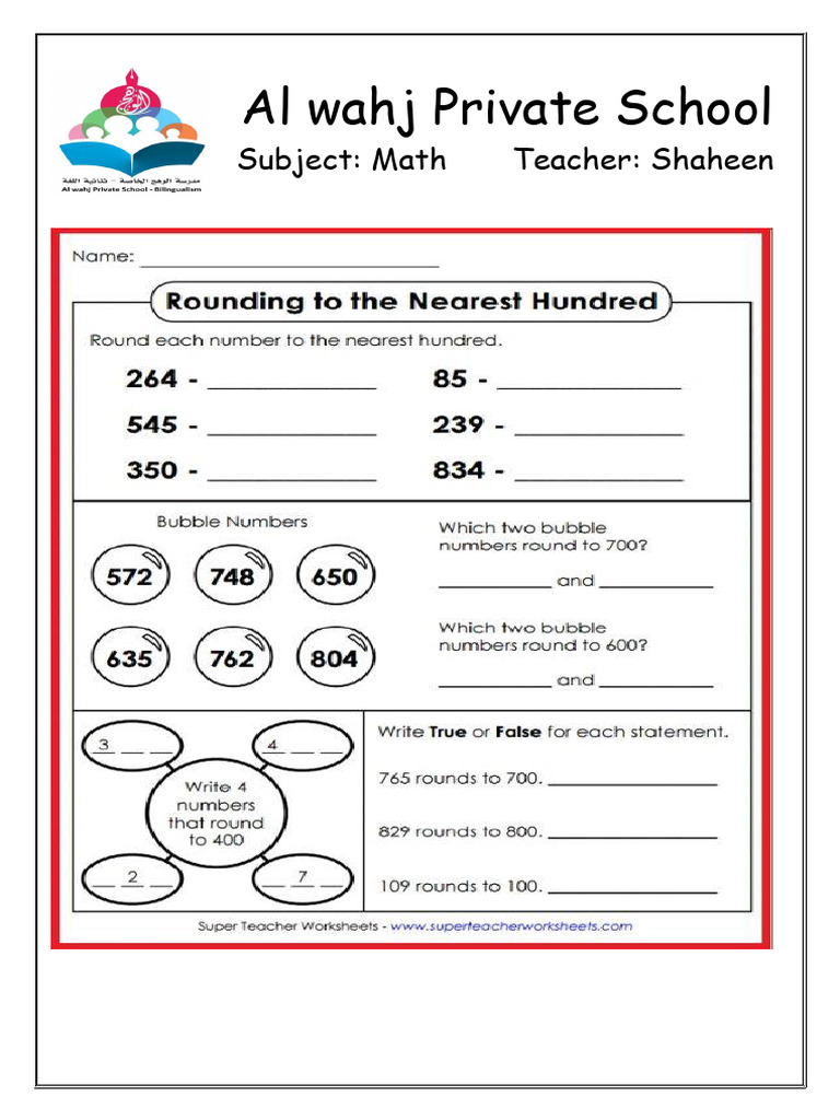 Rounding Near 100 | PDF