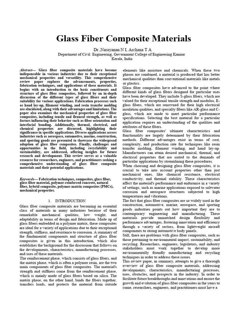 Glass Fiber Composites: Properties & Uses | PDF | Composite Material ...