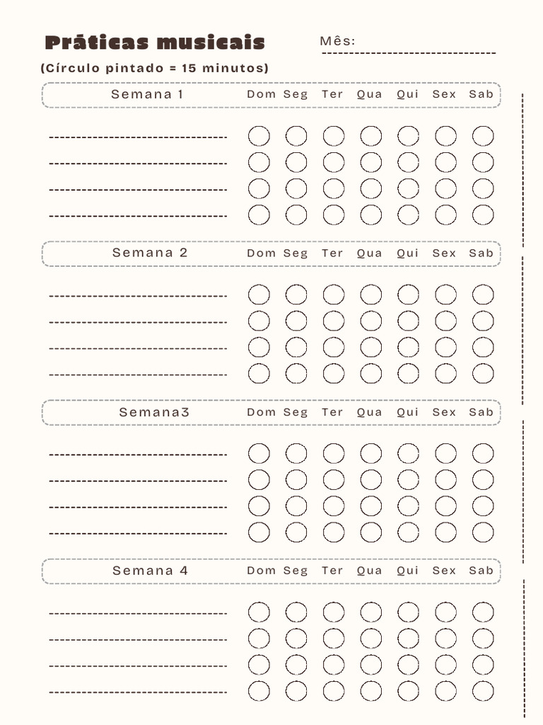 Cronograma de Práticas Musicais | PDF