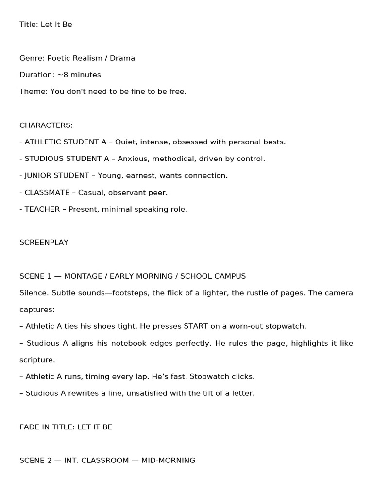 Let It Be Screenplay Cleaned | PDF