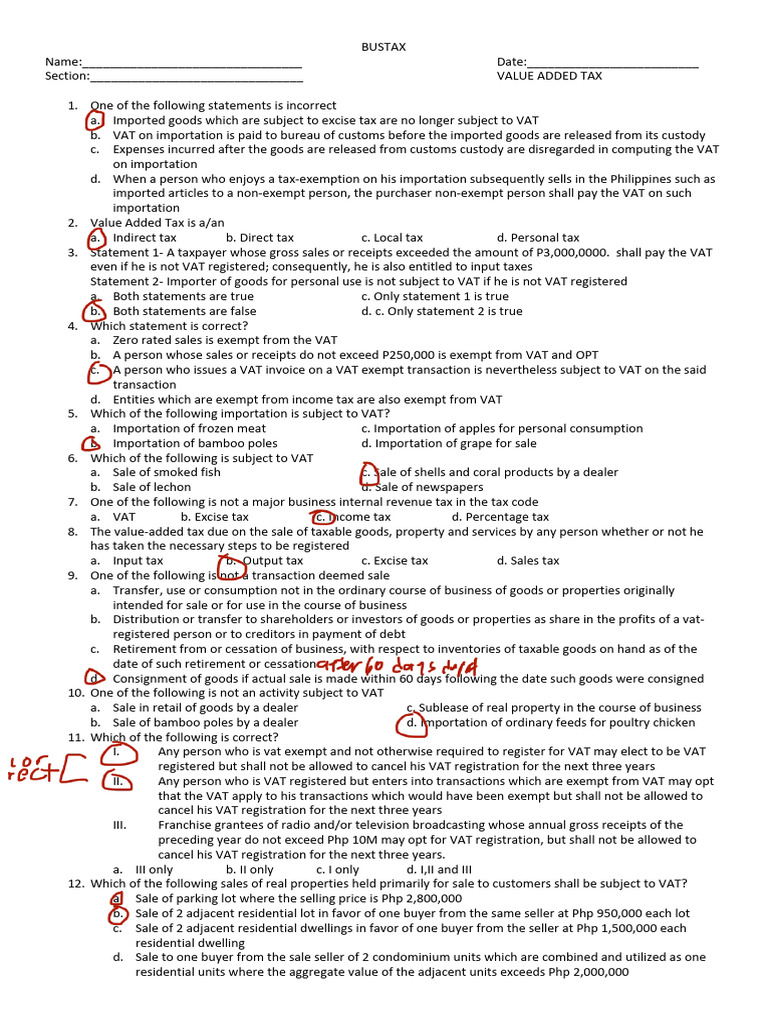 Value Added Tax Practice 1 | PDF | Value Added Tax | Taxes