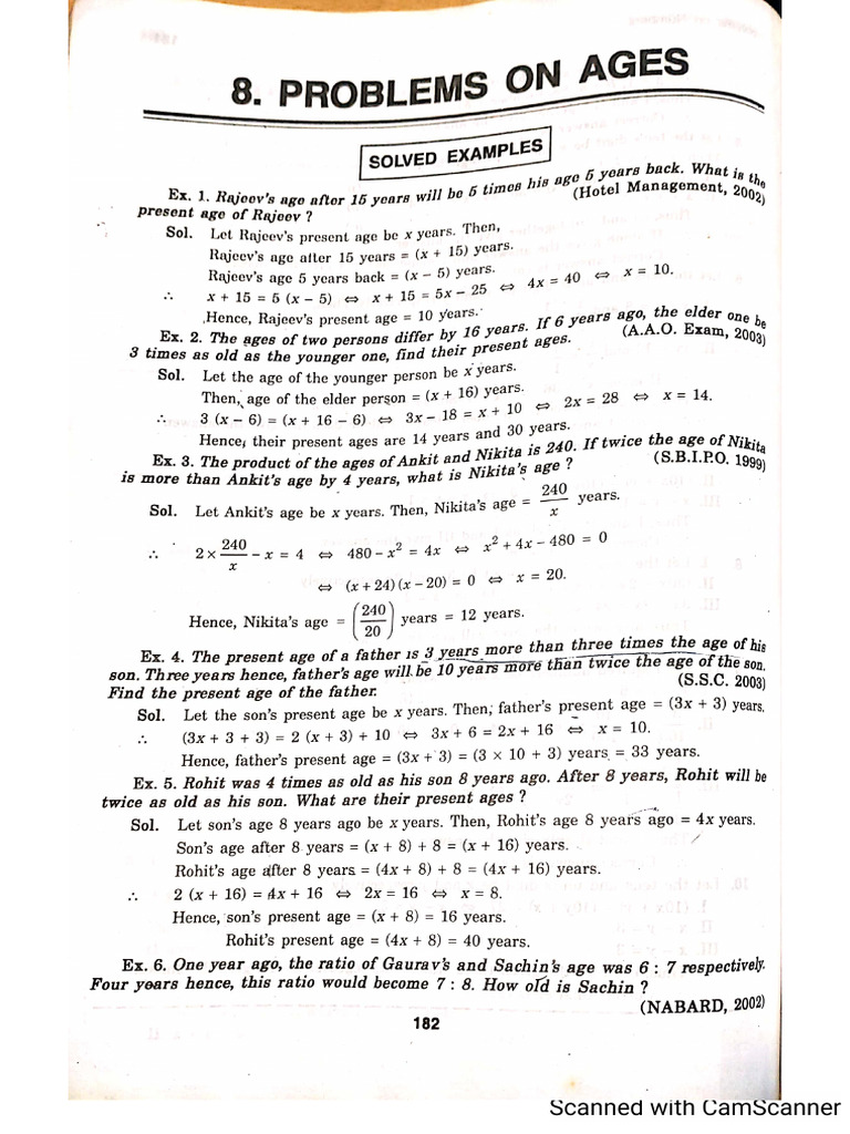 Problems On Ages | PDF