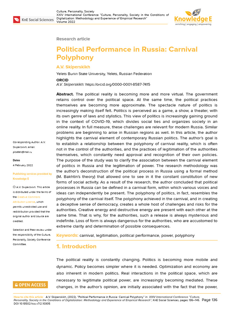 Carnival Politics in Digital Russia | PDF