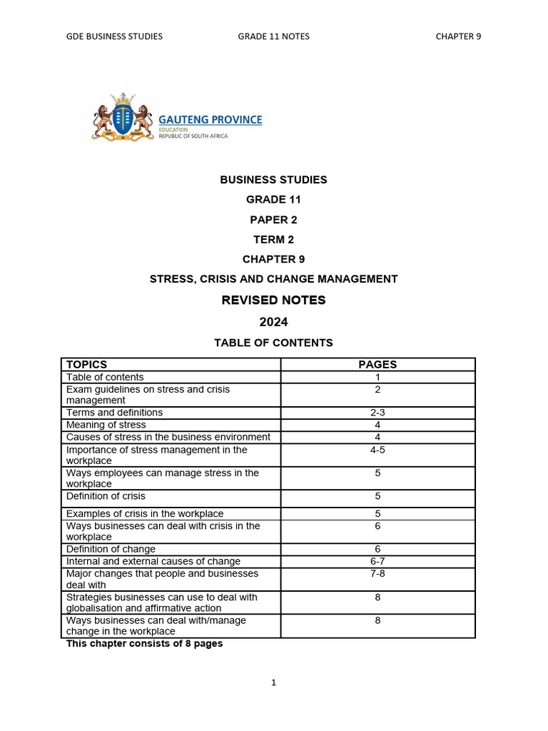 Stress and Crisis Management Guide | PDF | Occupational Stress | Employment