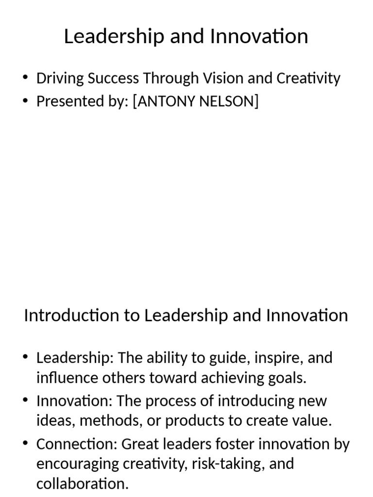 Leadership and Innovation Insights | PDF
