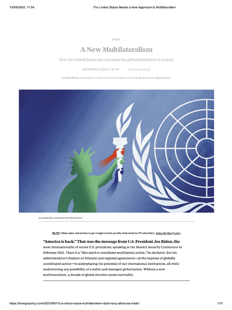 A New Multilateralism (Foreign Policy) | PDF