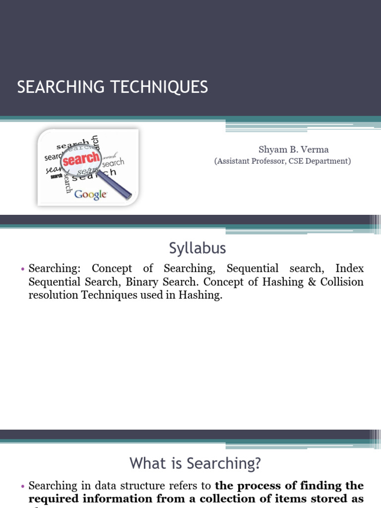 Searching Techniques and Algorithms | PDF | Applied Mathematics ...