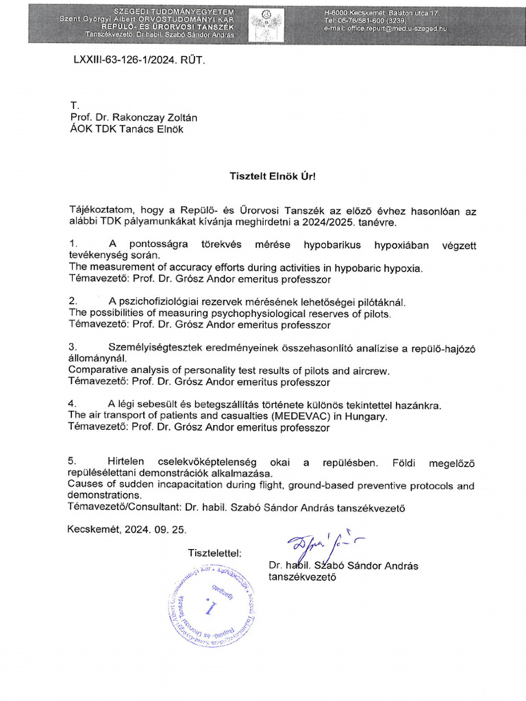 Repulo Es Urorvosi Tanszek | PDF