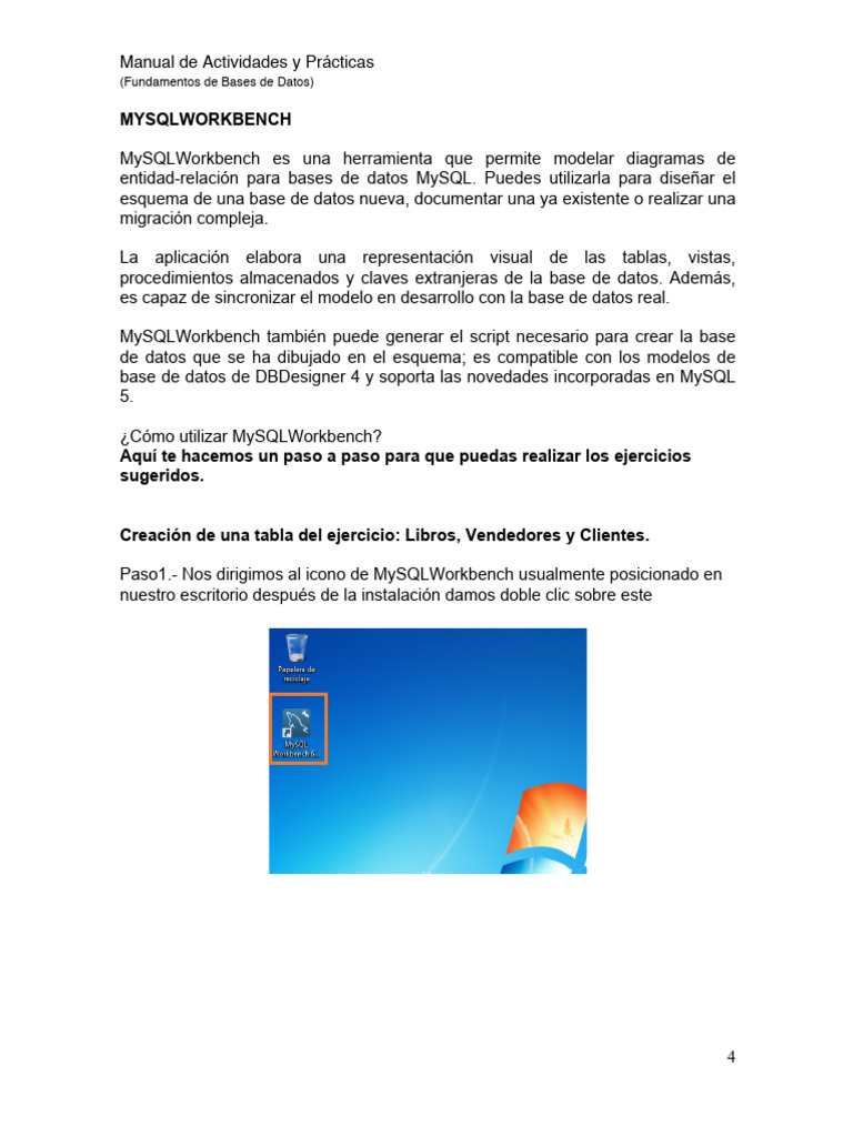 Guía Práctica de MySQL Workbench | PDF | Mi sql | Bases de datos