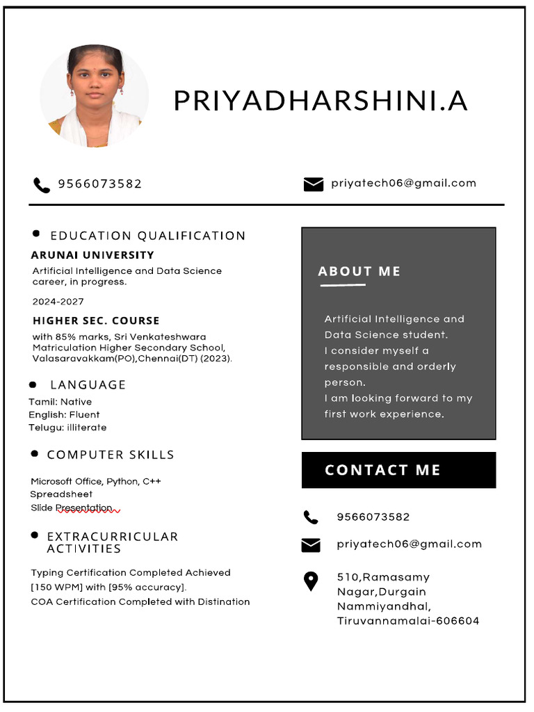 Priya Resume | PDF