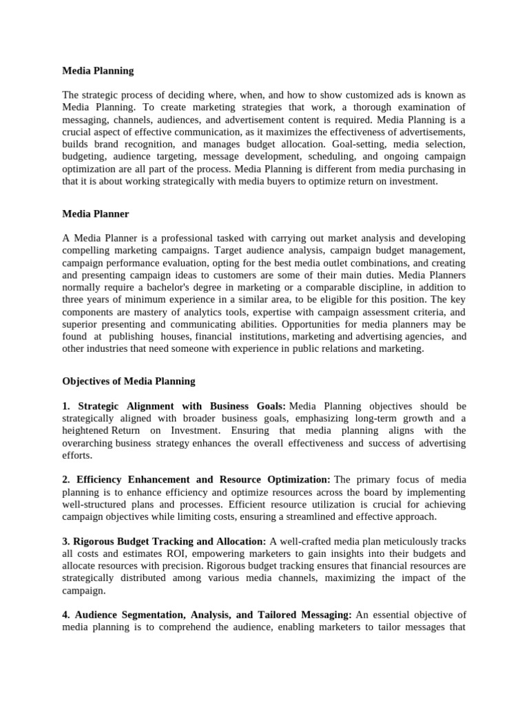 Essential Guide to Media Planning Strategies | PDF | Target Audience ...