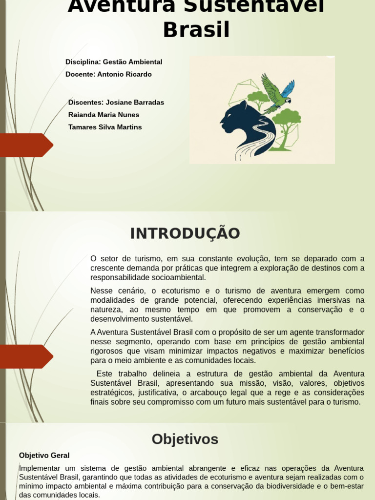 Gestão Ambiental no Ecoturismo Brasil | PDF | Sustentabilidade | Gestão ...