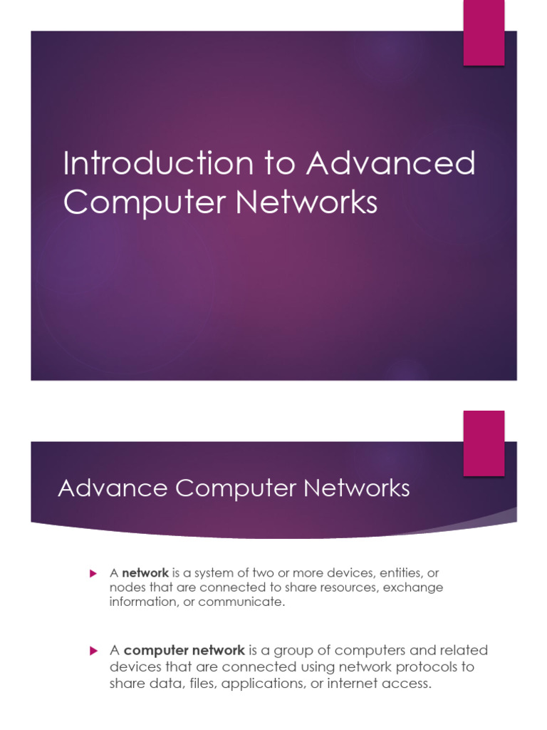 Advanced Computer Networks Overview | PDF