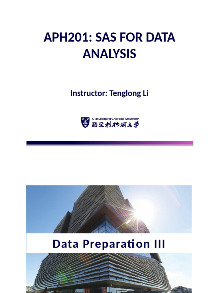Lecture 5 | PDF | Sas (Software) | Computer Data
