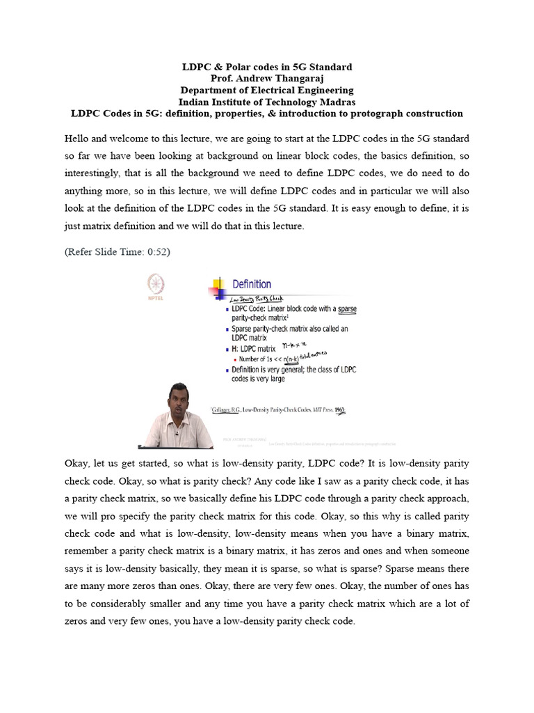 LDPC Codes in 5G Standards Explained | PDF | Low Density Parity Check ...