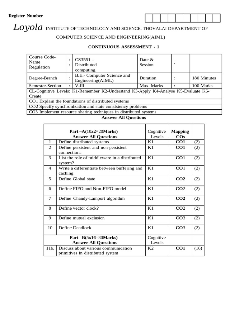 Distributed Computing Assessment Guide | PDF | Distributed Computing ...