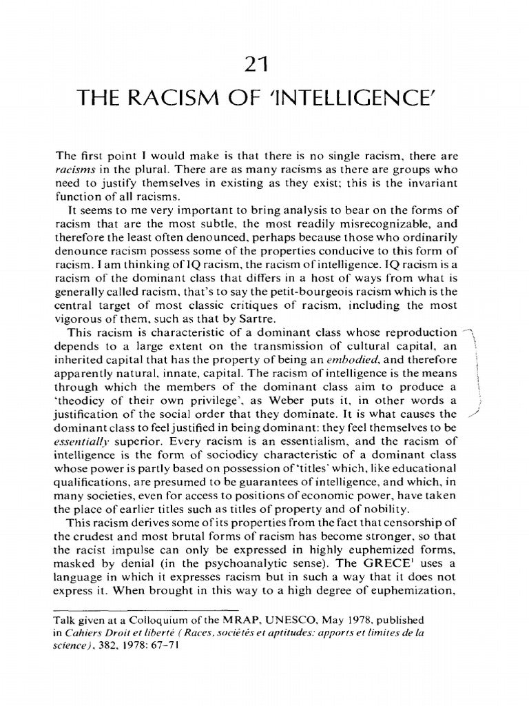 Understanding IQ Racism and Elitism | PDF | Intelligence | Racism