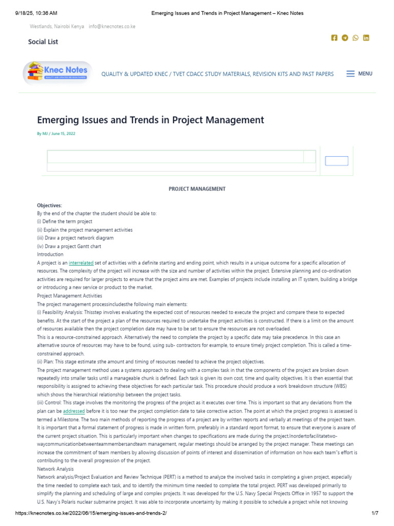 Emerging Trends in Project Management | PDF | Project Management