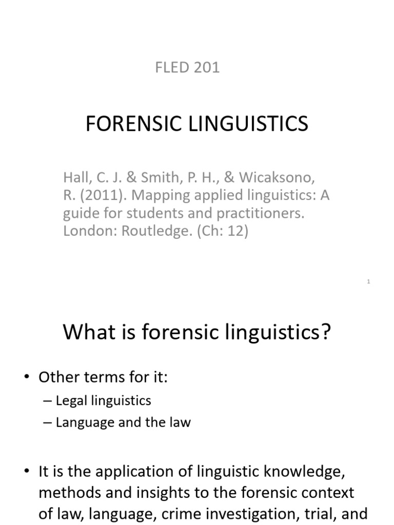 Understanding Forensic Linguistics | PDF | Miranda Warning | Linguistics