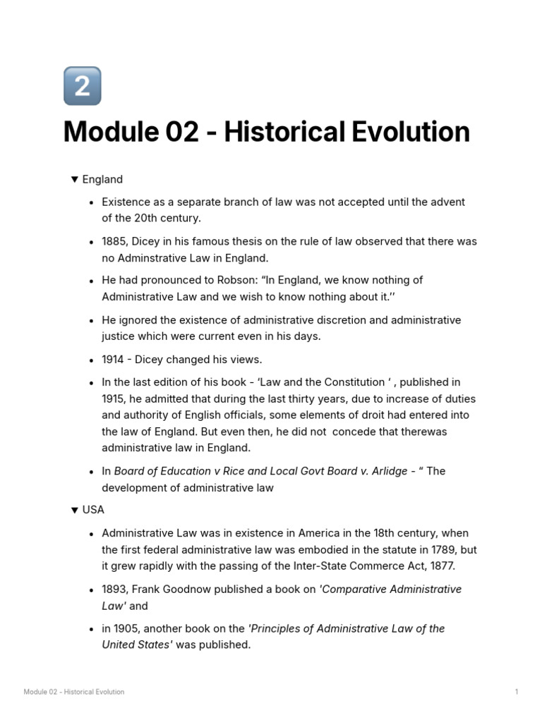 Module 02 - Historical Evolution | PDF | Administrative Law | Common Law