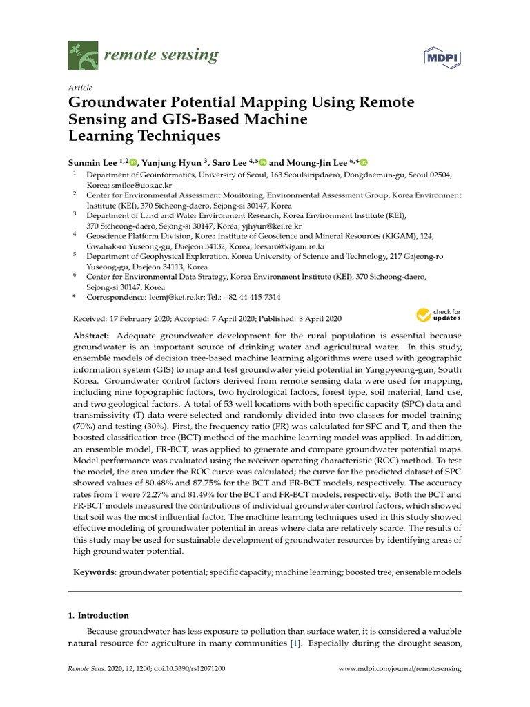 Groundwater Mapping with Remote Sensing | PDF | Remote Sensing ...