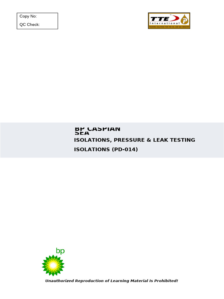 Isolations Training Course Overview | PDF | Valve | Risk Assessment