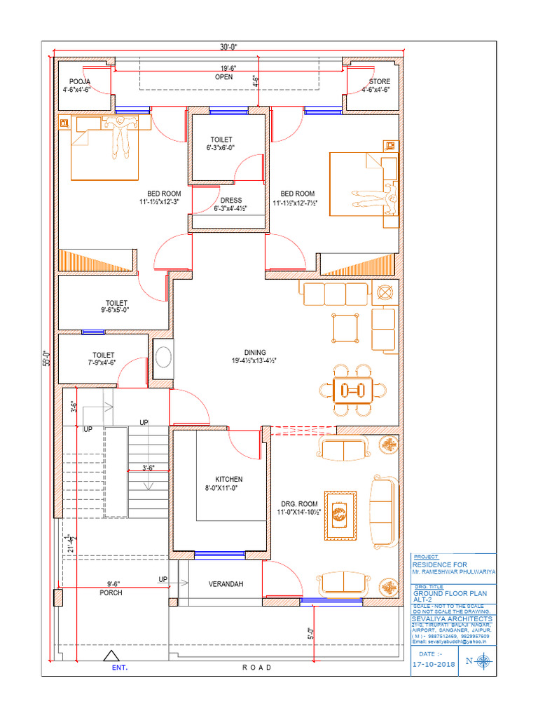 Ground Floor Plan for Residence Design | PDF