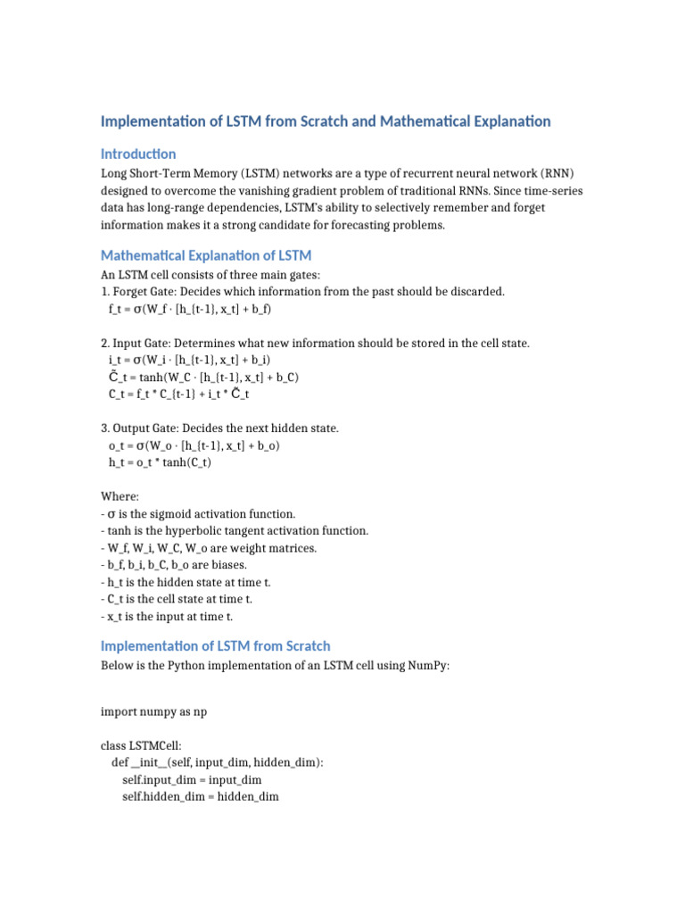 LSTM Implementation | PDF | Computational Neuroscience | Machine Learning
