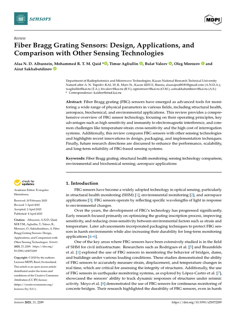 Fiber Bragg Grating Sensors Overview | PDF | Optical Fiber | Refractive ...