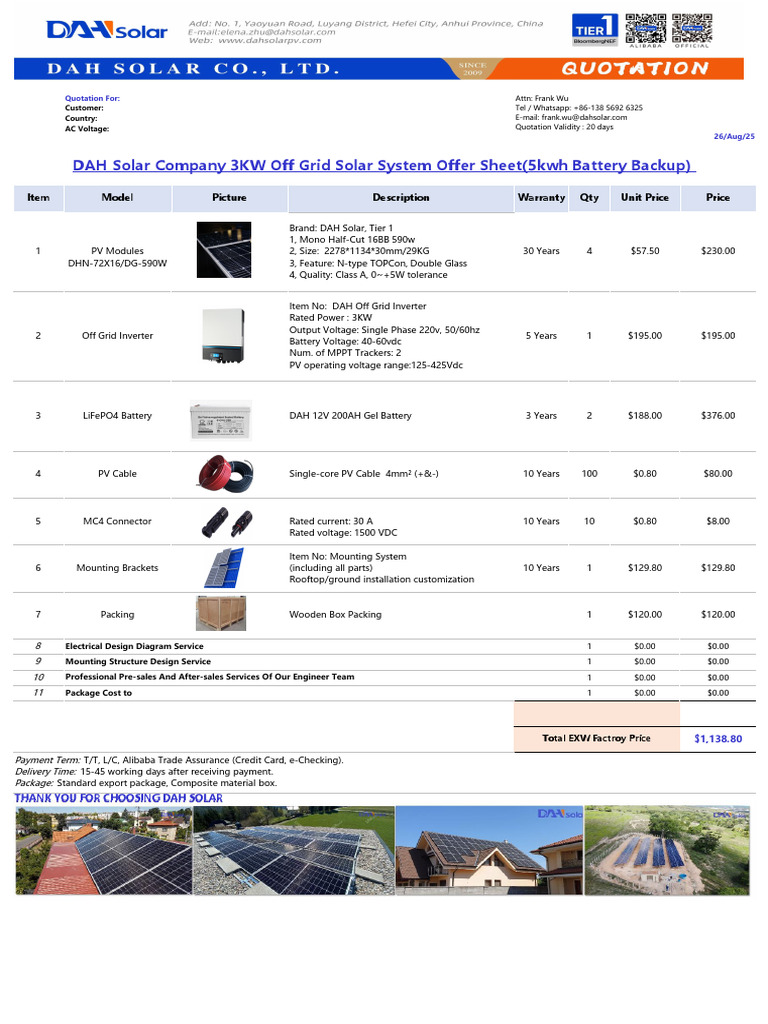 Quotation 3KW Solar System 0826(2025-08-26 01_01_39) | PDF ...