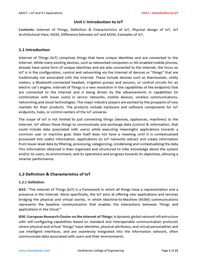 Introduction to IoT and Its Applications | PDF | Internet Of Things ...