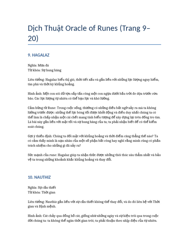 Oracle of Runes Translation 9 20 | PDF
